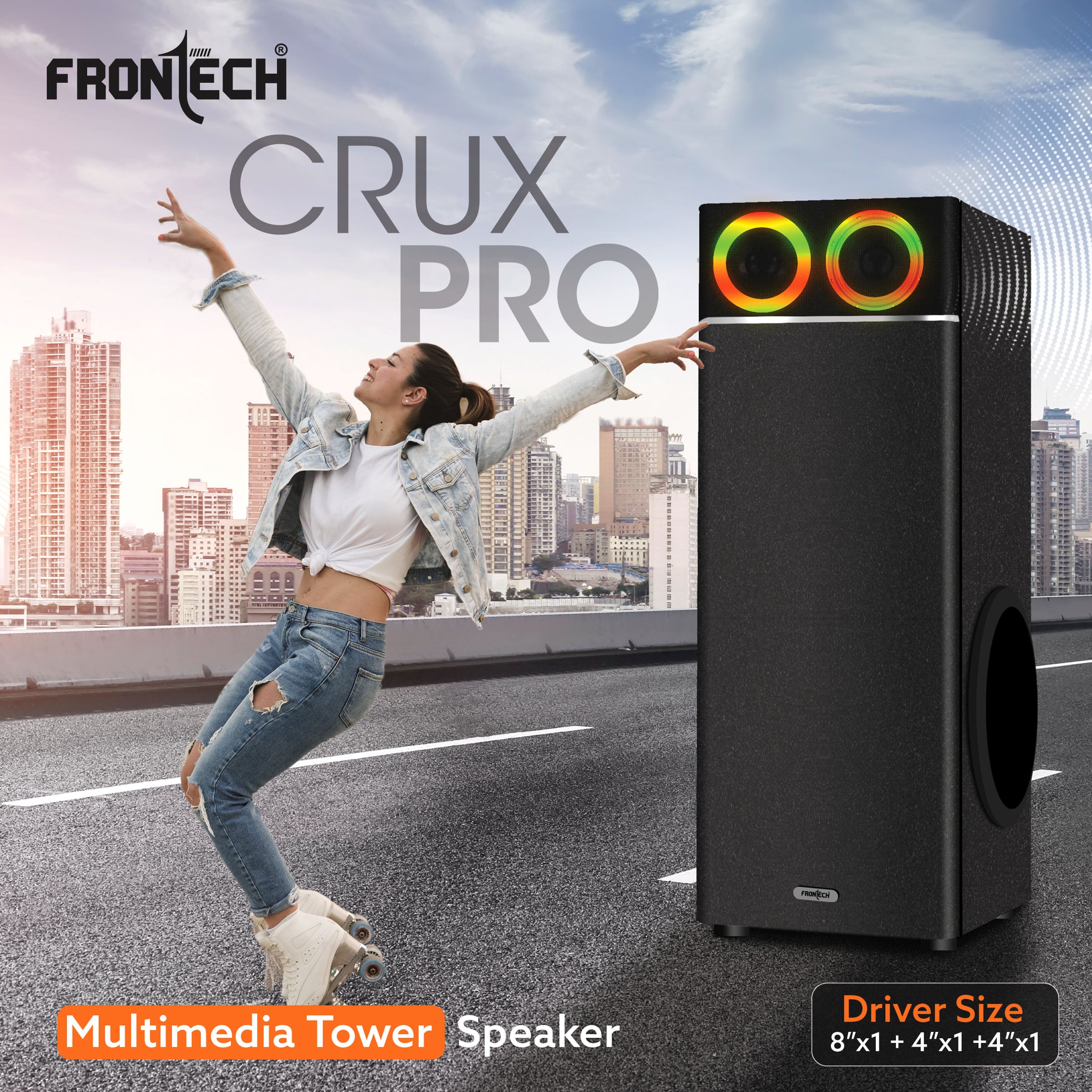 Frontech Crux Pro 120W Bluetooth 5.0 Tower Speaker System (SW-0162) Frontech Crux Pro 120W Bluetooth 5.0 Tower Speaker System (SW-0162)